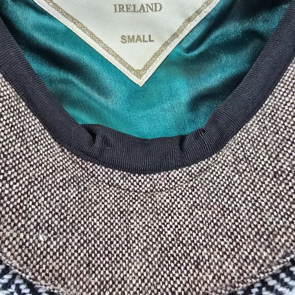 Patrick Francis Ireland Patchwork Flat Cap Small Brown Gray Wool Blend Tweed Hat - Picture 9 of 11